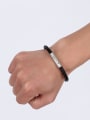thumb Fashion Geometric Shaped Artificial Leather Titanium Bracelet 1