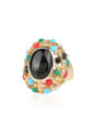 thumb Personalized Colorful Resin stones Gold Plated Alloy Ring 0