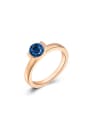 thumb Blue Round Shaped Swiss Zircon Ring 0