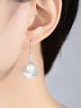 thumb Sterling silver 9-9.5mm natural pearl 18K gold plated earrings 1