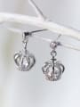 thumb S925 silver sweet small crown drop earring and necklace 0