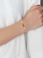 thumb Adjustable Gold Plated Geometric Shaped Titanium Bracelet 1
