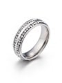 thumb Stainless Steel With Rhinestone Trendy Round Band Rings 2