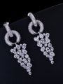 thumb Rose Gold Plated Zircon Drop Cluster earring 2