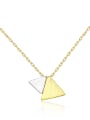 thumb 925 Sterling Silver with  Glossy  Simplistic Triangle Necklaces 0