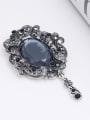 thumb Retro style Oval Blue Stone Flowery Copper Brooch 2