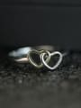 thumb Copper With  Two-color plating Heart-shaped interlock Rings 0