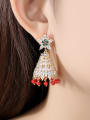 thumb Copper With Gold Plated Ethnic Irregular Chandelier Earrings 1
