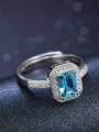thumb Fashion Rectangular Crystal Zircon Engagement Ring 1