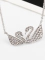thumb 18K White Gold 925 Silver Swan Shaped Zircon Necklace 2