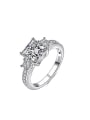 thumb Personality Square Shaped Zircon 925 Silver Ring 0