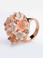 thumb Fashion Cubic Rhinestones-studded Flowers Alloy Ring 1