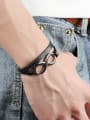 thumb Fashion Eight-shaped Titanium Artificial Leather Bracelet 1
