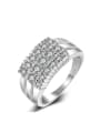 thumb Three Lines Zircons Silver Plated Women Ring 0