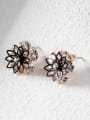 thumb Fashion Hollow Flower Zircon Stud Earrings 2