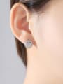 thumb Copper With 3A cubic zirconia Cute Face Stud Earrings 1