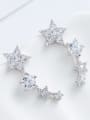 thumb Fashion Tiny Cubic Zirconias Stars 925 Silver Stud Earrings 2