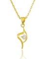 thumb Exquisite 24K Gold Plated Heart Shaped Rhinestone Necklace 0