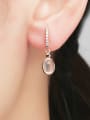 thumb Egg-shape Pink Crystals Fashion Drop Earrings 1