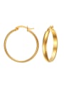 thumb Fashionable Geometric Shaped Gold Plated Titanium Drop Earrings 0