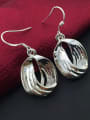 thumb Elegant Water Drop Shaped White Gold Plated Drop Earrings 1