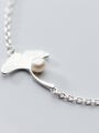 thumb All-match Adjustable Leaf Shaped Pearl S925 Silver Bracelet 1