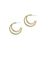 thumb 925 Sterling Silver With Gold Plated Simplistic Round Hoop Earrings 3