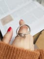 thumb Sterling Silver Gold Multi dimensional twisted geometric free size ring 3
