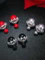 thumb Simple double-sided snowflake imitation pearl earrings red black and white three colors optional 1