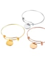 thumb Stainless Steel Minimalist Style Round Card Modeling Bangles 0
