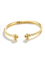 thumb Copper Alloy 24K Gold Plated Vintage style Opening Bangle 1