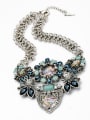 thumb Alloy Retro Silver Plated Luxury Flowers Necklace 1
