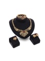 thumb Alloy Imitation-gold Plated Fashion Artificial Stones Heart-shaped Hollow Four Pieces Jewelry Set 0