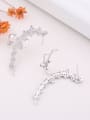 thumb Personalized Cubic Zirconias-studded Leaf Copper Stud Earrings 1
