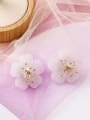 thumb Alloy With Rose Gold Plated Simplistic Flower Stud Earrings 2