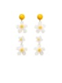 thumb Alloy With Rose Gold Plated Simplistic Flower Drop Earrings 1