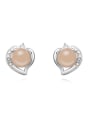 thumb Fashion Imitation Pearl Crystals Heart Alloy Stud Earrings 0