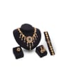 thumb Alloy Imitation-gold Plated Vintage style Water Drop shaped Gemstones Flower Four Pieces Jewelry Set 0