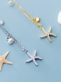 thumb 925 Sterling Silver With  Rhinestone Simplistic Starfish Pendant  Necklaces 3