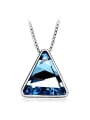 thumb 18K White Gold Austria Crystal Triangle Shaped Necklace 0