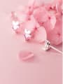 thumb 925 Sterling Silver With Silver Plated Cute Heart Stud Earrings 2
