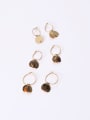 thumb Titanium With Gold Plated Simplistic Round Clip On Earrings 0