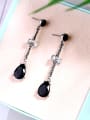 thumb Retro Style Women Elegant Black Stones Drop Earrings 2