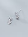 thumb 925 Sterling Silver With Platinum Plated Cute Bear Stud Earrings 2