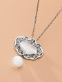 thumb 925 Sterling Silver With Antique Silver Plated Vintage Irregular Necklaces 2