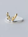 thumb Christmas jewelry:  Sterling Silver Gold Antlers free size Ring 0