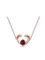 thumb Heart-shape Natural Garnet Clavicle Necklace 0