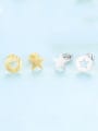 thumb 925 Sterling Silver With  Glossy Simplistic Stars moon asymmetry  Stud Earrings 3