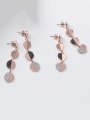 thumb Stainless Steel With Rose Gold Plated Simplistic Round Heart Drop Earrings 2
