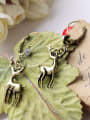 thumb Retro Antelope Artificial Pearl Alloy drop earring 1